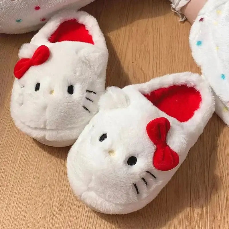 Hello Kitty Fluffy Fuzzy House Shoe Slippers