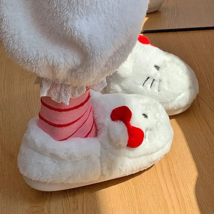 Hello Kitty Fluffy Fuzzy House Shoe Slippers