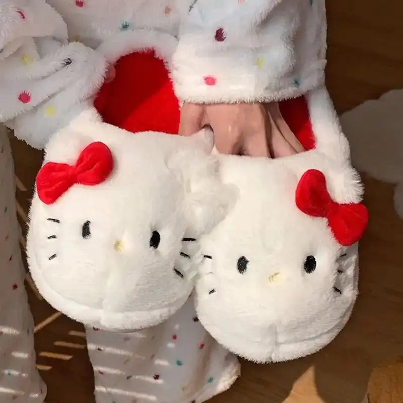 Hello Kitty Fluffy Fuzzy House Shoe Slippers