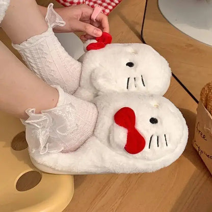 Hello Kitty Fluffy Fuzzy House Shoe Slippers