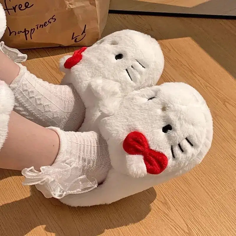 Hello Kitty Fluffy Fuzzy House Shoe Slippers